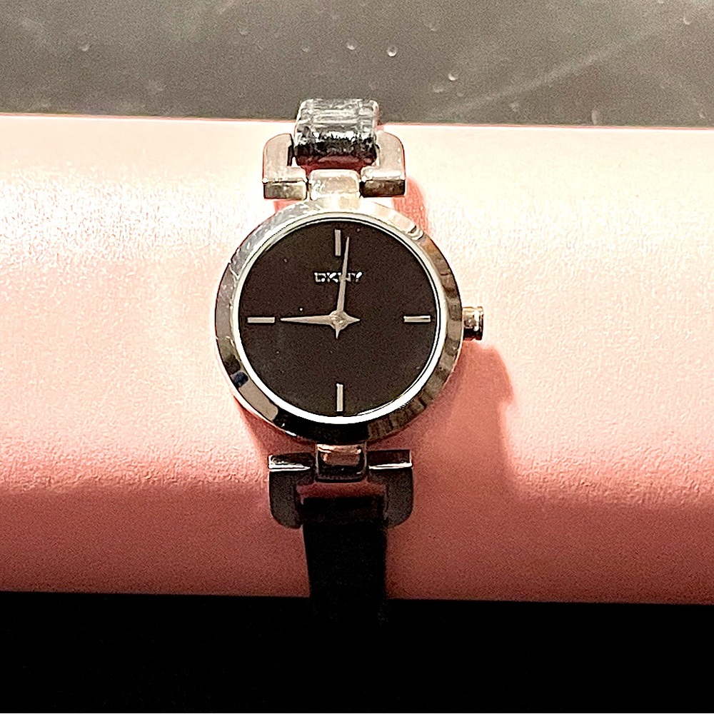 Black and Silver DKNY Watch